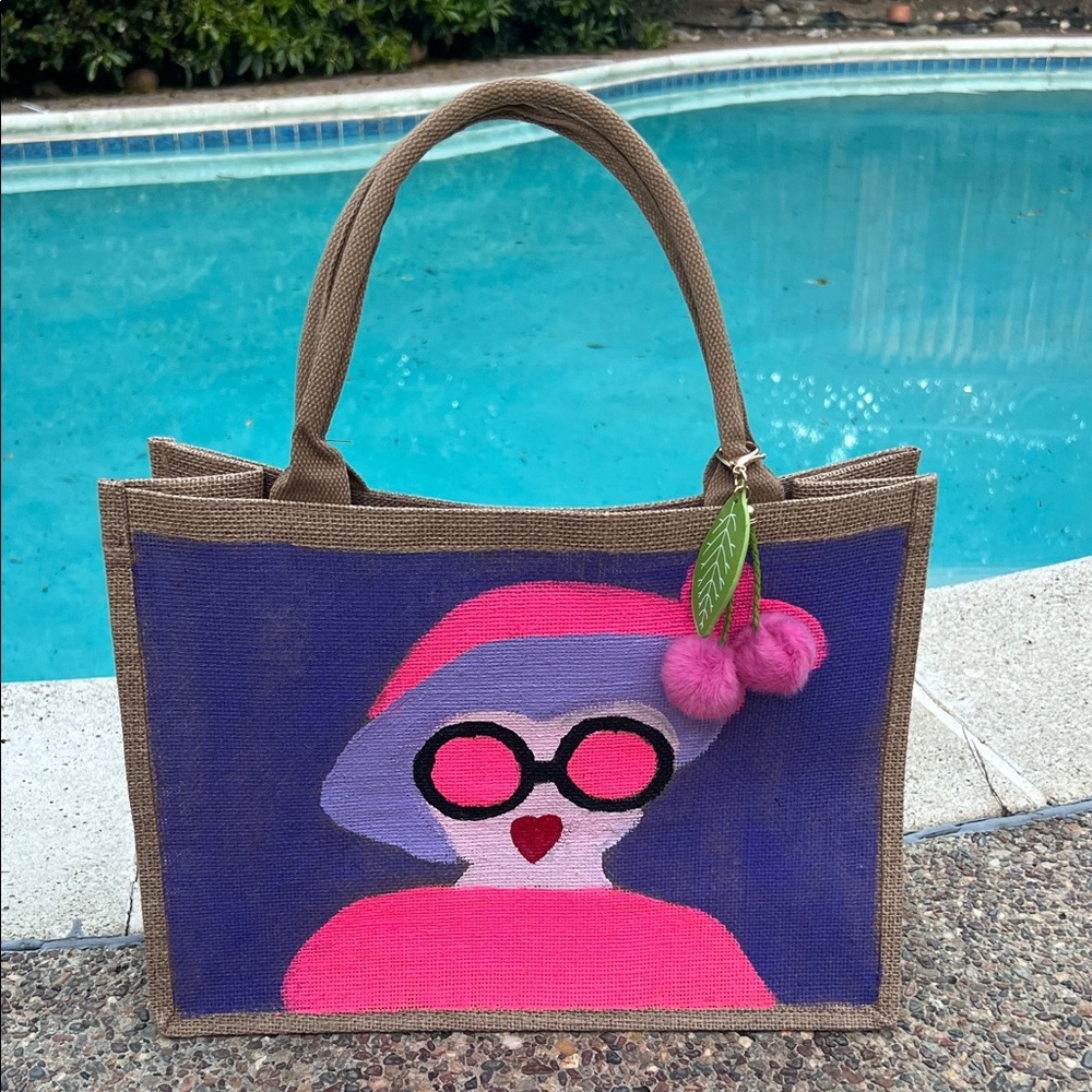 Stylish Hand Painted vibrant Tote Bag